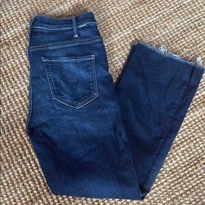 MOTHER Blue Ankle Cropped Jeans Classic Denim